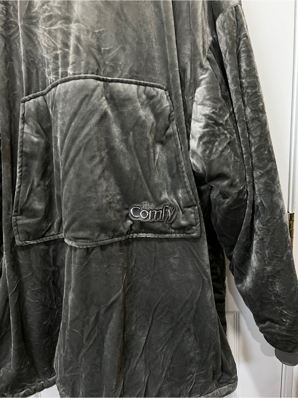 The Comfy Original Oversized Microfiber & Sherpa Wearable Blanket Gray One Size - Picture 5 of 9